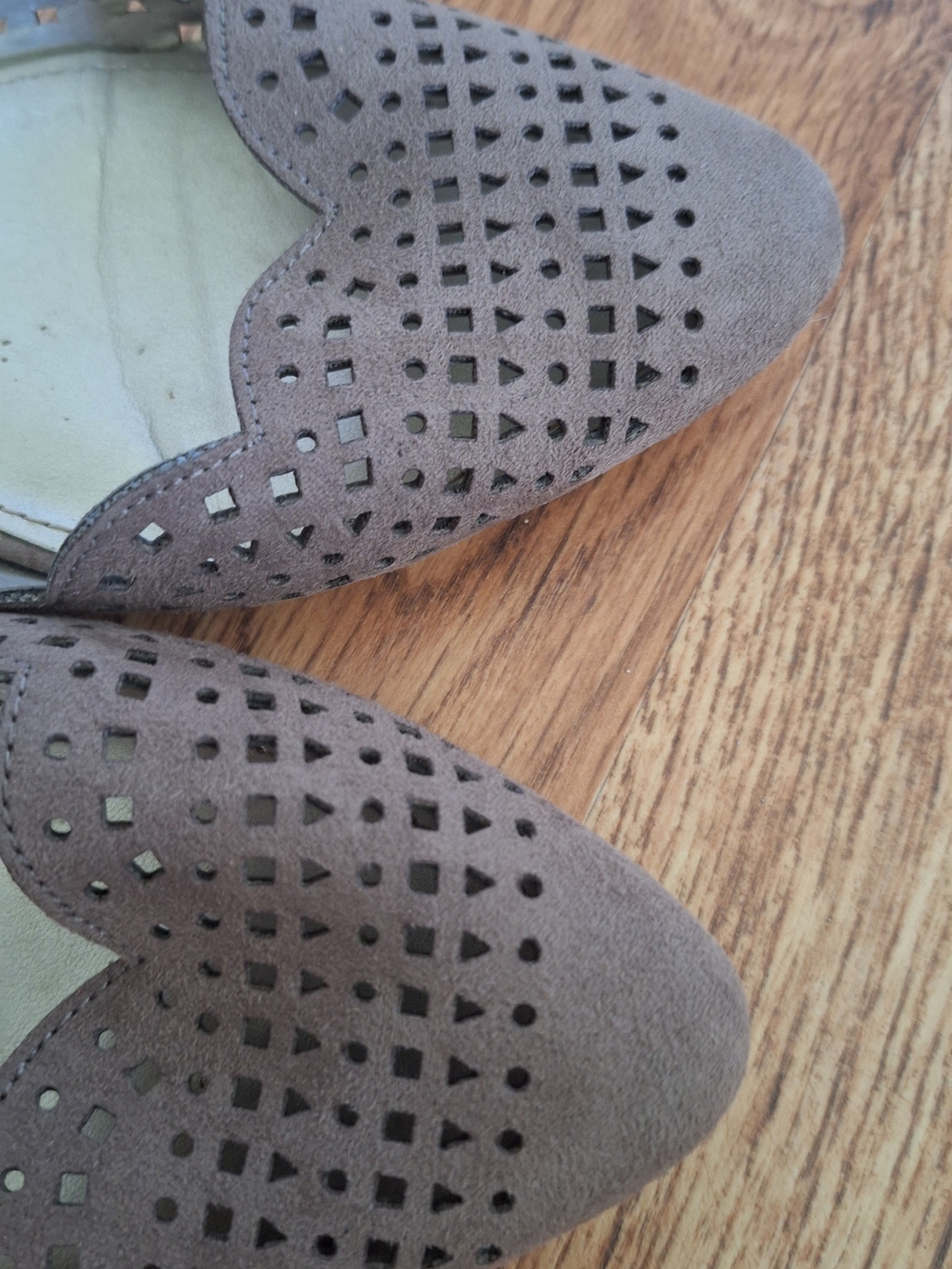 Women's Suede Perforated Slip-On  Dress Shoes - Brown